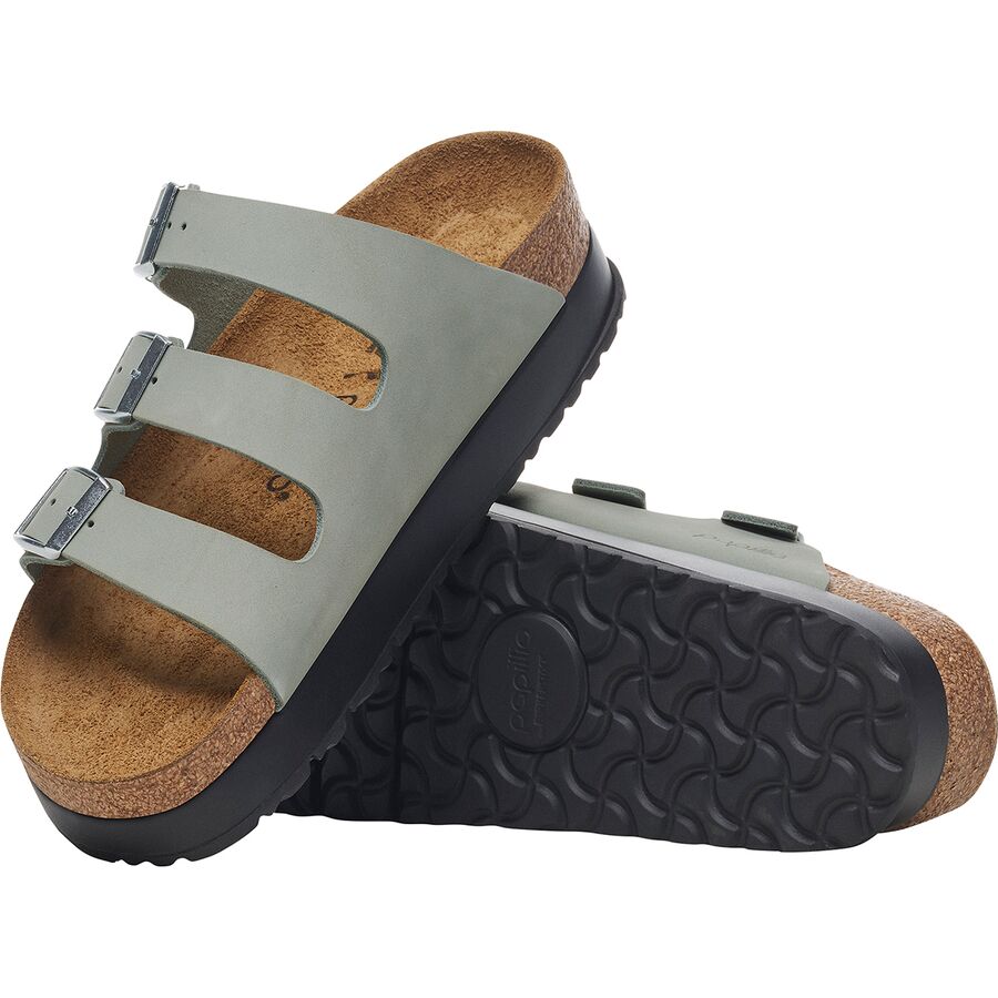 Backcountry Birkenstock Florida III Platform Narrow Sandal - Women's Pure Sage Nubuck