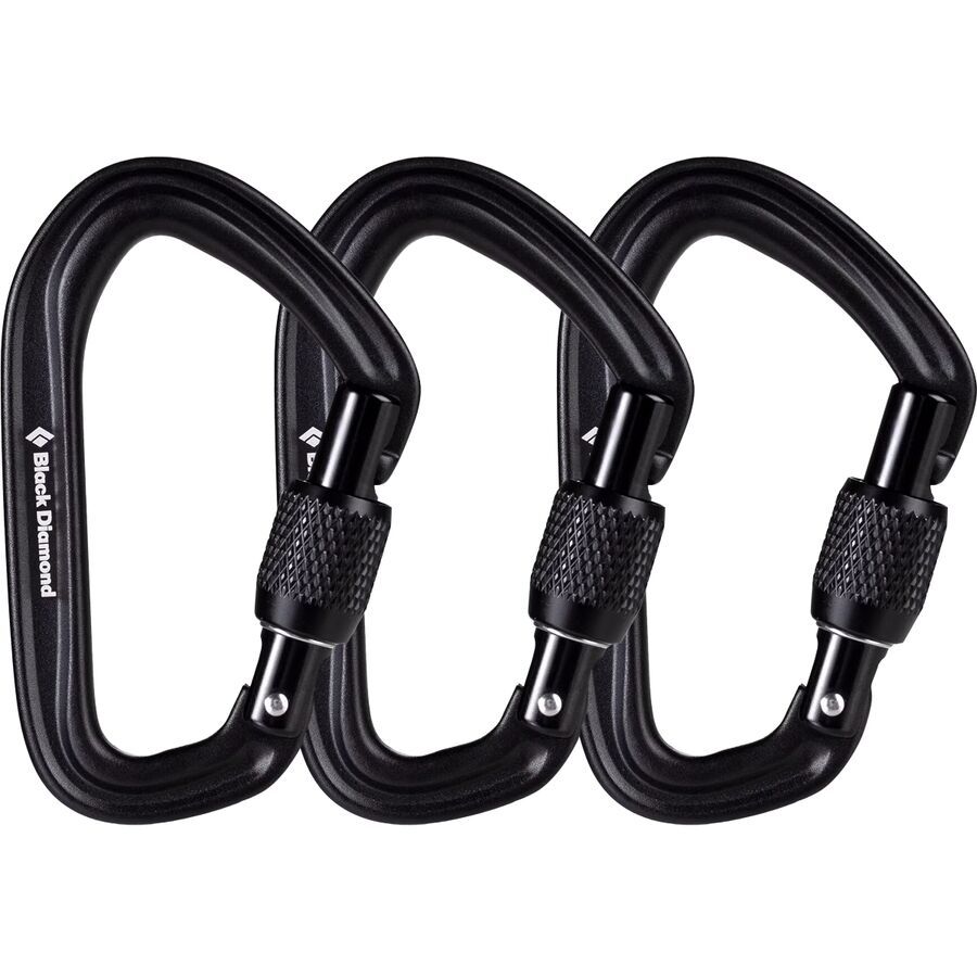 backcountry Black Diamond HotForge Screwgate Carabiner - 3 Pack Black