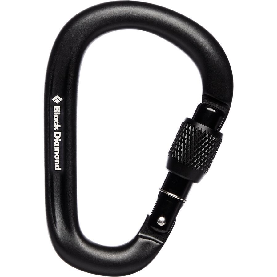 backcountry Black Diamond PearLock Screwgate Carabiner Black