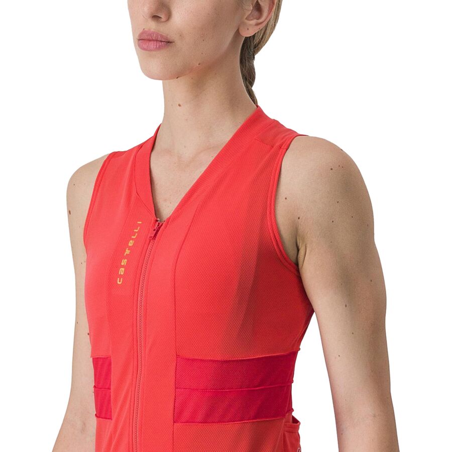 Backcountry Castelli Anima 4 Sleeveless Jersey - Women's Hibiscus/Soft Orange