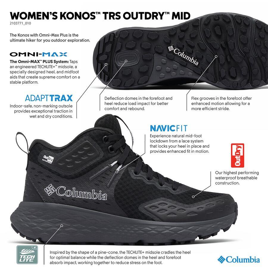 Backcountry Columbia Konos TRS Outdry Mid Hiking Boot - Women's Black/Shark