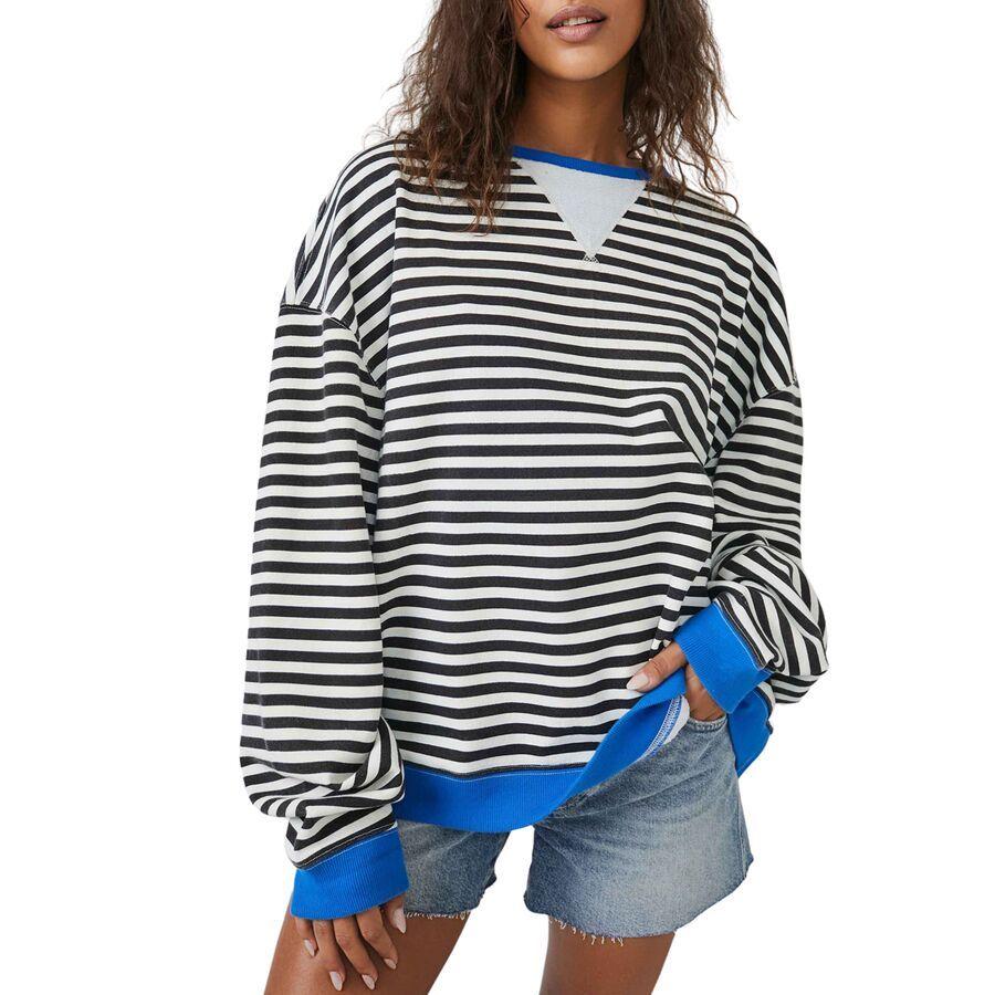 backcountry Free People Classic Striped Crew - Women's Black Combo
