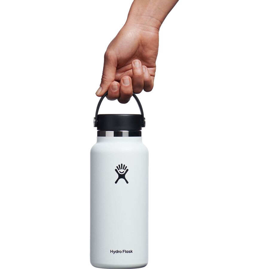 Backcountry Hydro Flask 32oz Wide Mouth Flex Cap 2.0 Water Bottle White