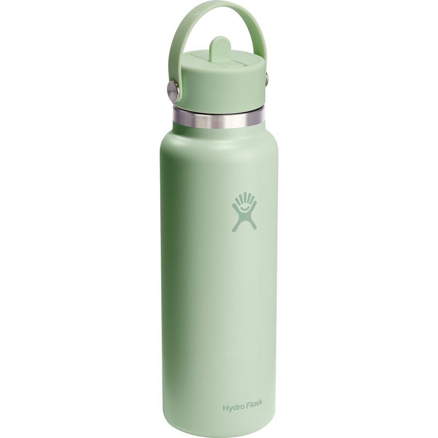 Backcountry Hydro Flask 40oz Wide Mouth Water Bottle + Flex Straw Cap Aloe