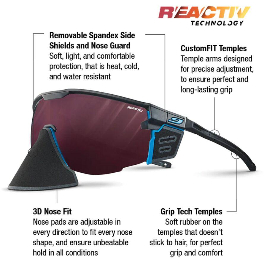 Backcountry Julbo Ultimate Cover Sunglasses Black/Blue/REACTIV 0-4 High Contrast