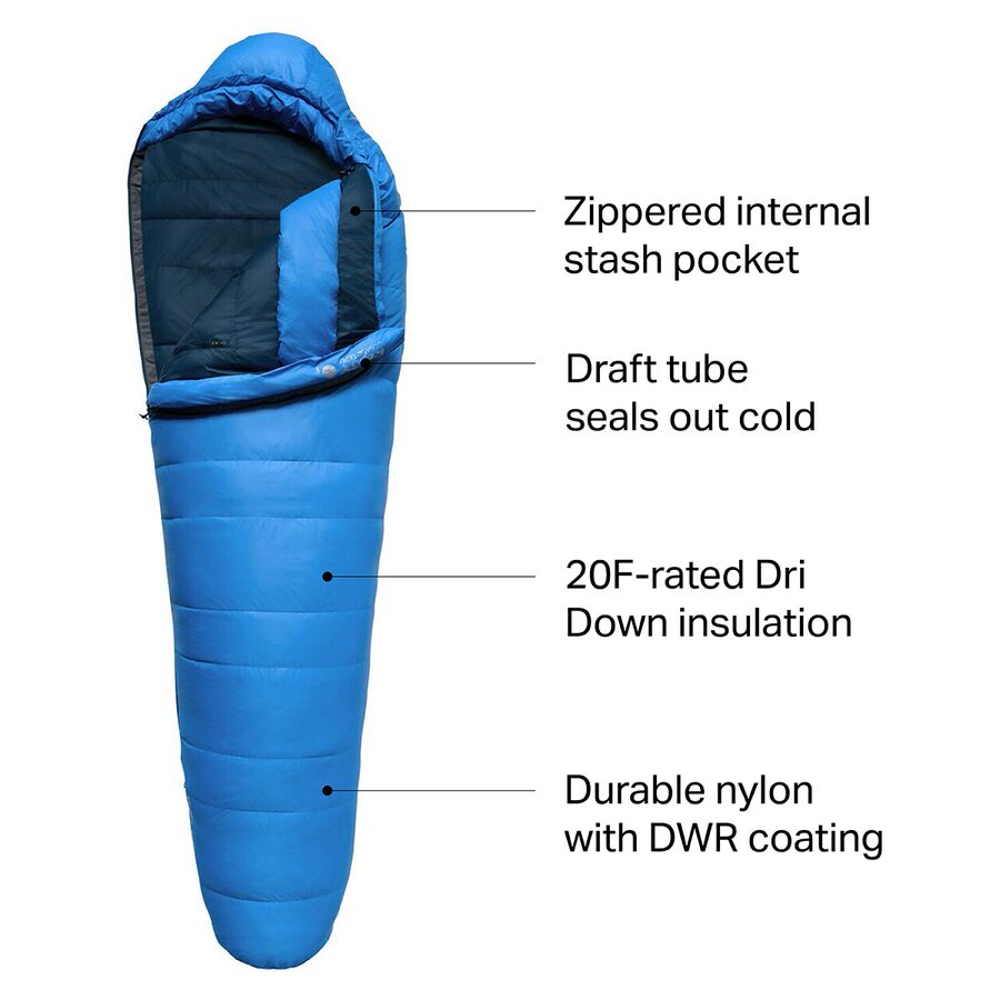 Backcountry Kelty Cosmic Ultra 800 DriDown Sleeping Bag: 20F Down Tapestry Blue/Dark Shadow