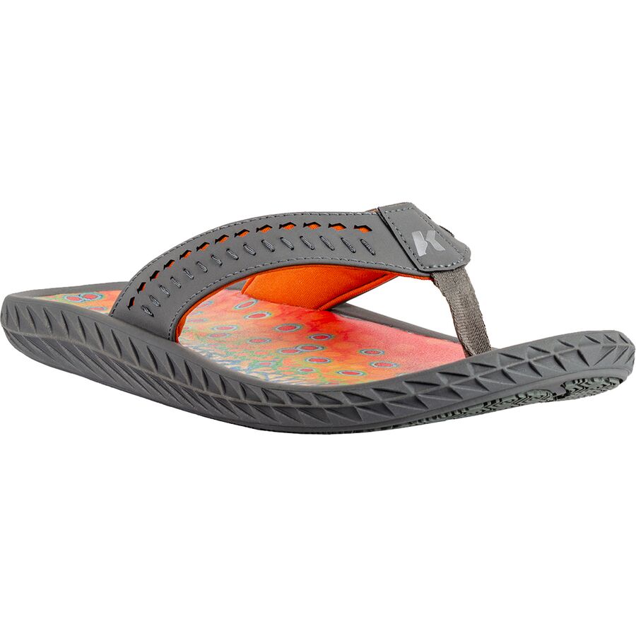 Backcountry Korkers Brook Trout Fish Flip Flop - Men's Grey