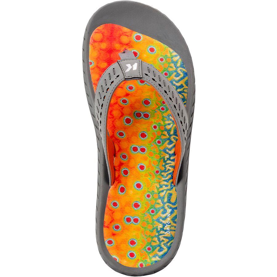 Backcountry Korkers Brook Trout Fish Flip Flop - Men's Grey