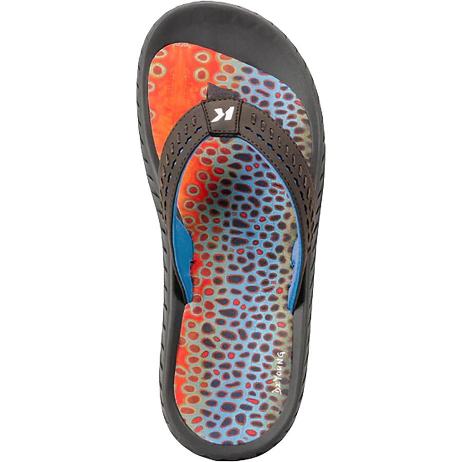 Backcountry Korkers Brown Trout Fish Flip Flop - Men's Black Olive