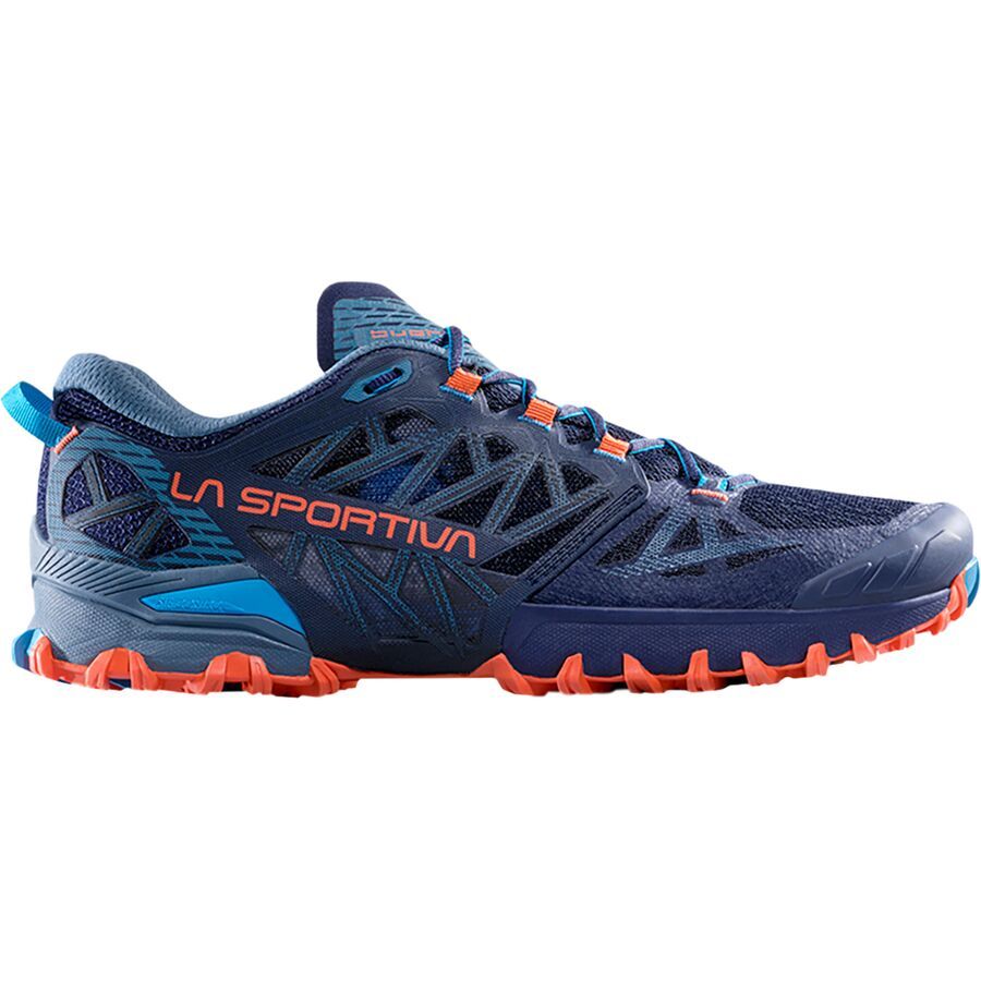 backcountry La Sportiva Bushido III Wide Trail Running Shoe - Men's Deep Sea/Cherry Tomato W