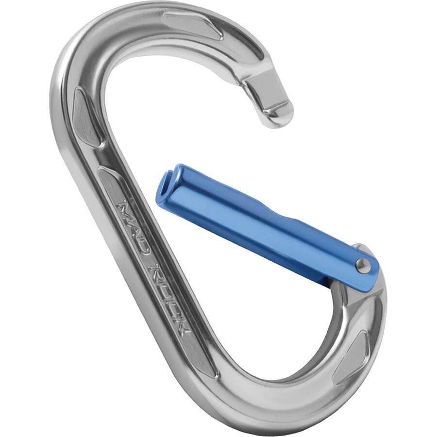 Backcountry Mad Rock Oval Tech Straight Gate Carabiner Silver/Blue