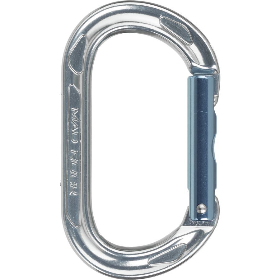 backcountry Mad Rock Oval Tech Straight Gate Carabiner Silver/Blue