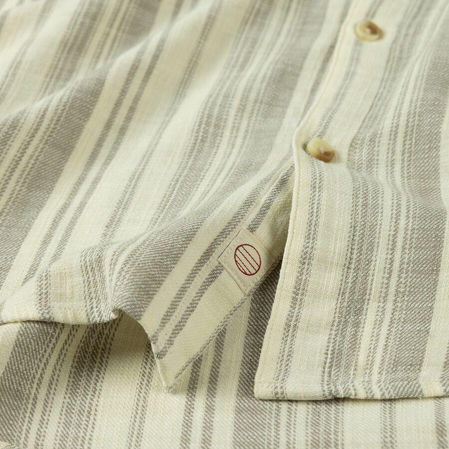 Backcountry Marine Layer Short-Sleeve Stretch Selvage Shirt - Men's Cream/Olive Stripe