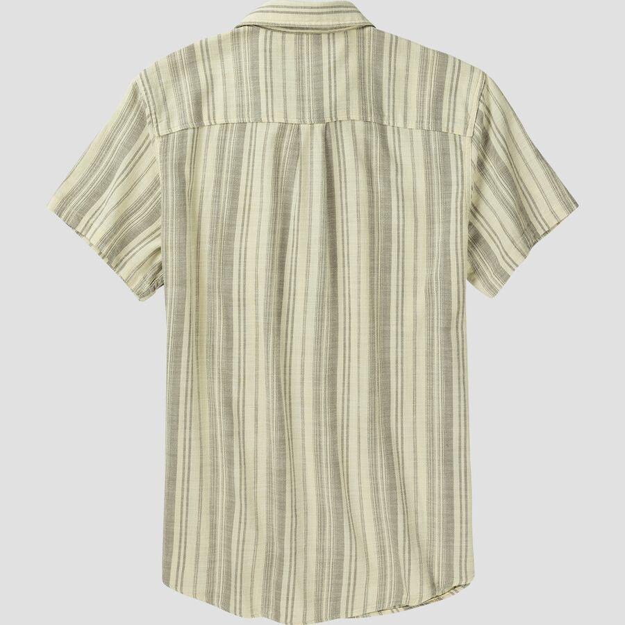 Backcountry Marine Layer Short-Sleeve Stretch Selvage Shirt - Men's Cream/Olive Stripe