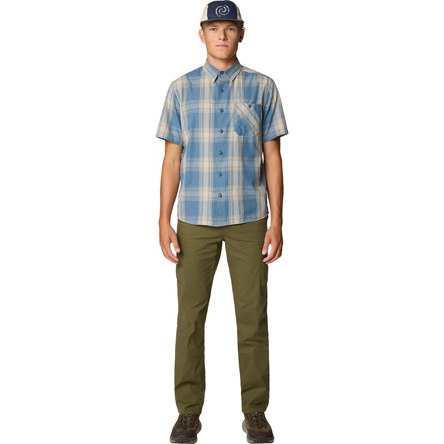 Backcountry Mountain Hardwear Cottonwood Lite Short-Sleeve Shirt - Men's Adriatic Blue Convoy Plaid