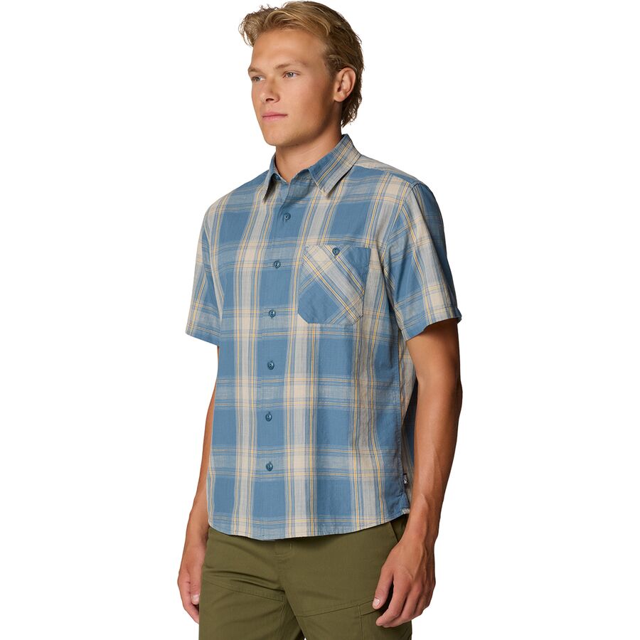 Backcountry Mountain Hardwear Cottonwood Lite Short-Sleeve Shirt - Men's Adriatic Blue Convoy Plaid