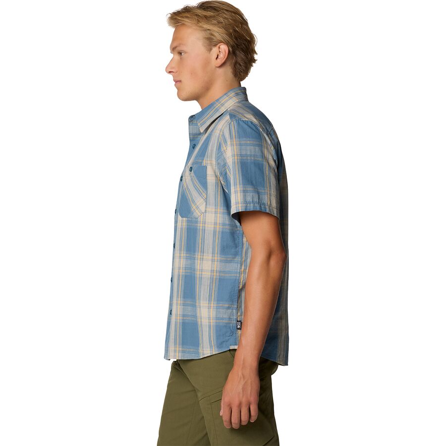 Backcountry Mountain Hardwear Cottonwood Lite Short-Sleeve Shirt - Men's Adriatic Blue Convoy Plaid