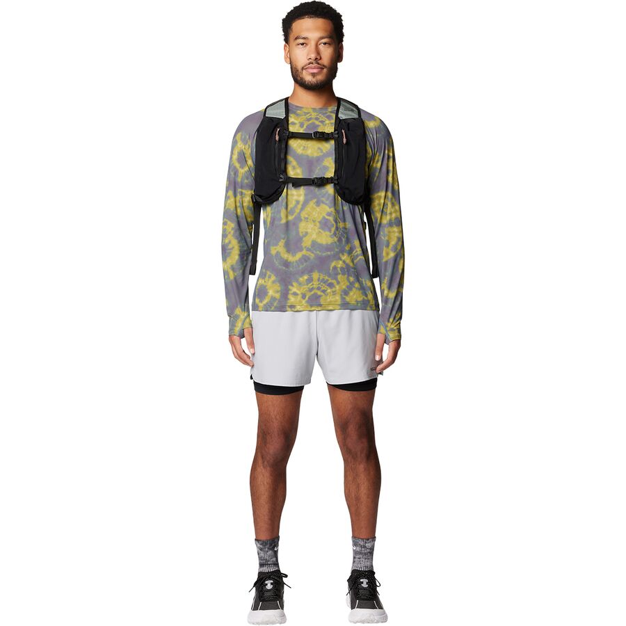 Backcountry Mountain Hardwear Crater Lake Long-Sleeve Crew Shirt - Men's Adriatic Blue Spore Dye Print