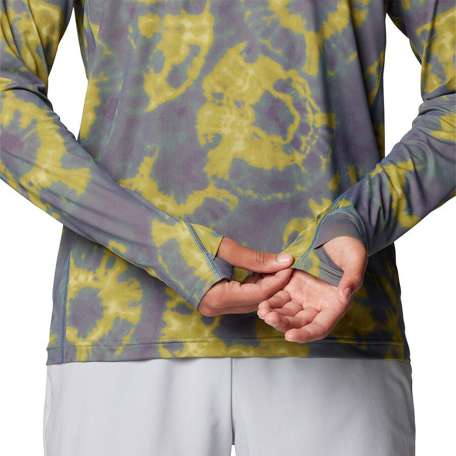 Backcountry Mountain Hardwear Crater Lake Long-Sleeve Crew Shirt - Men's Adriatic Blue Spore Dye Print