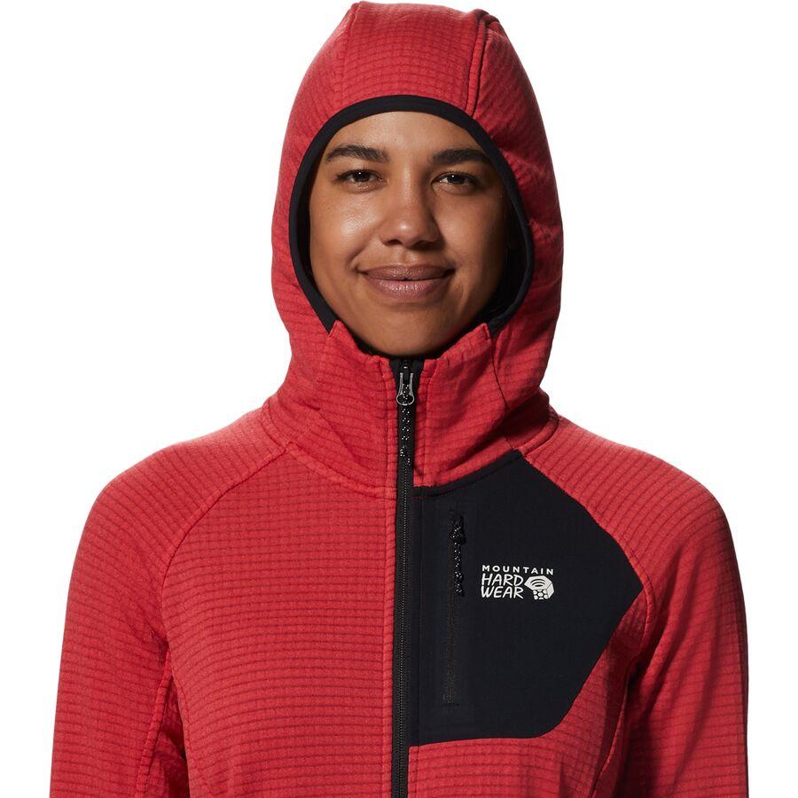 Backcountry Mountain Hardwear Polartec Power Grid Full-Zip Hooded Jacket - Women's Alert Heather