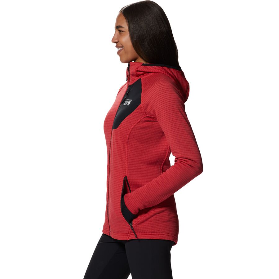 Backcountry Mountain Hardwear Polartec Power Grid Full-Zip Hooded Jacket - Women's Alert Heather