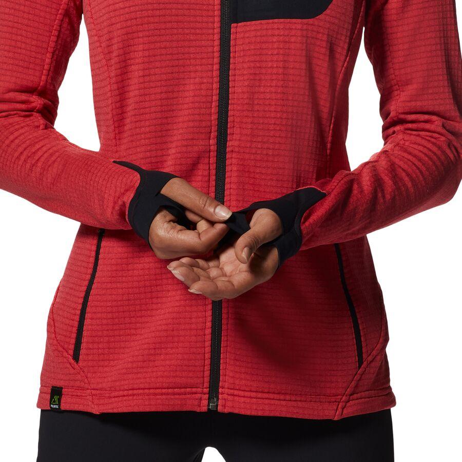 Backcountry Mountain Hardwear Polartec Power Grid Full-Zip Hooded Jacket - Women's Alert Heather