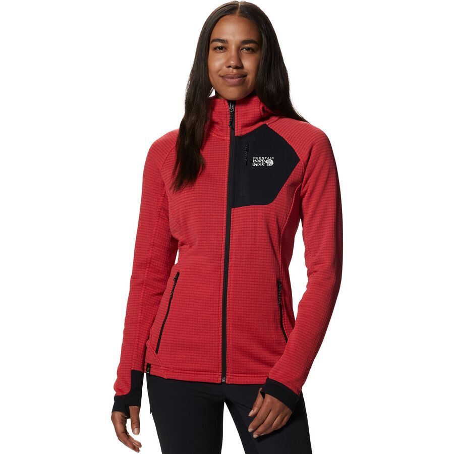 backcountry Mountain Hardwear Polartec Power Grid Full-Zip Hooded Jacket - Women's Alert Heather