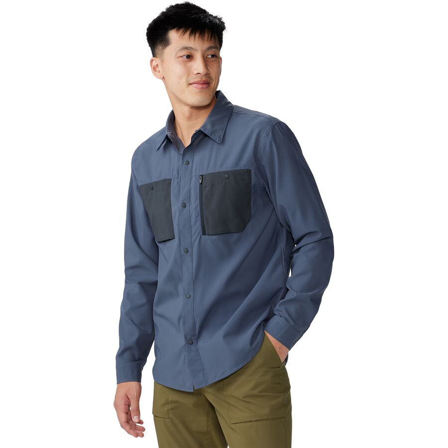 Backcountry Mountain Hardwear Trail Sender Long-Sleeve Shirt - Men's Blue Slate/Dark Storm