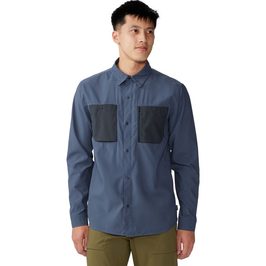 backcountry Mountain Hardwear Trail Sender Long-Sleeve Shirt - Men's Blue Slate/Dark Storm