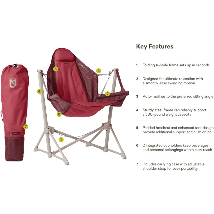 Backcountry NEMO Equipment Inc. Stargaze EVO-X Camp Chair Deep Claret