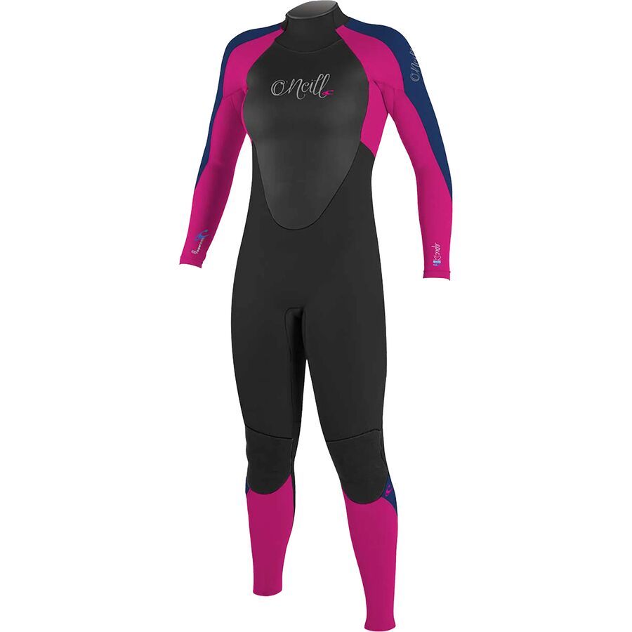 backcountry O'Neill Epic 3/2mm Back Zip Full Wetsuit - Girls' Black/Berry/Navy