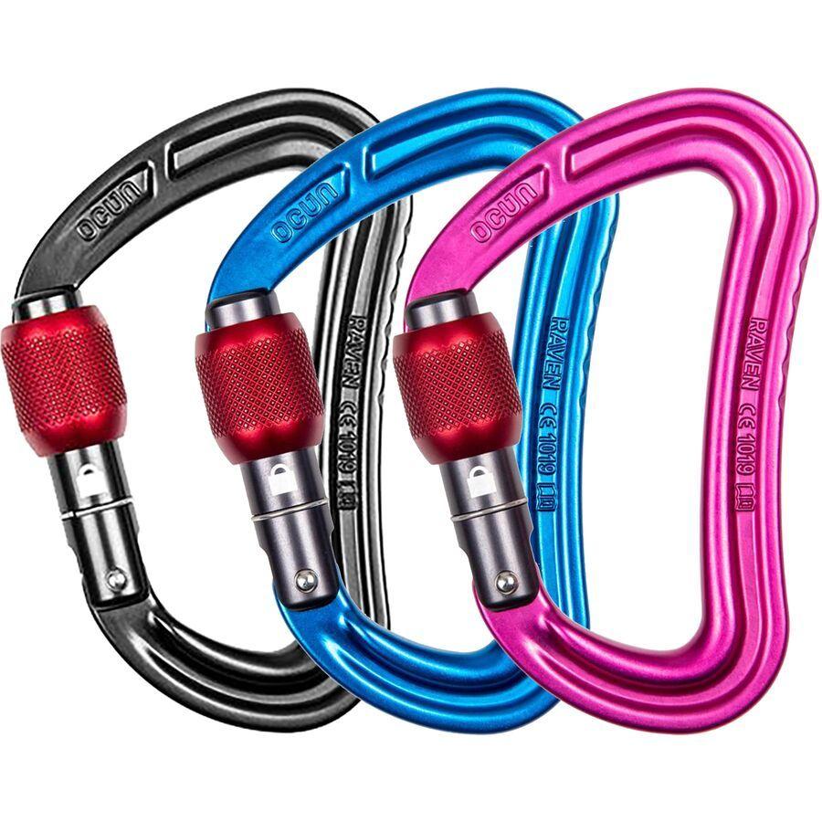 backcountry Ocun Raven Screw Carabiner - 3-Pack Red/Blue/Green
