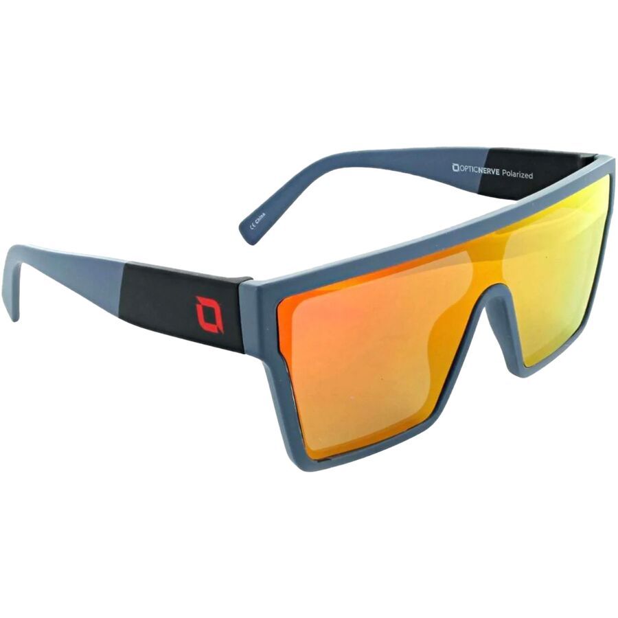 backcountry Optic Nerve Flyest Polarized Sunglasses Blue/Black/Polarized Smoke Lens Red Mirror