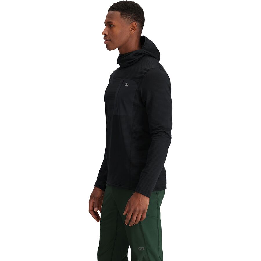 Backcountry Outdoor Research Vigor Grid Fleece Pullover Hoodie - Men's Black
