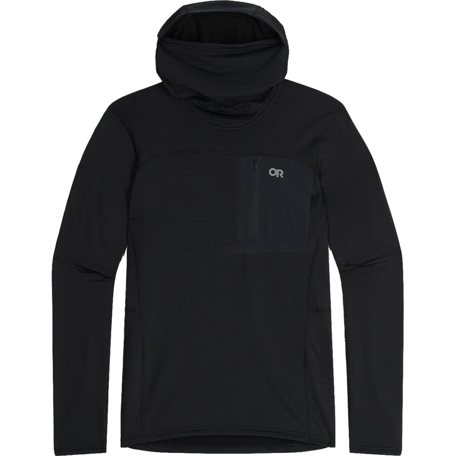 Backcountry Outdoor Research Vigor Grid Fleece Pullover Hoodie - Men's Black