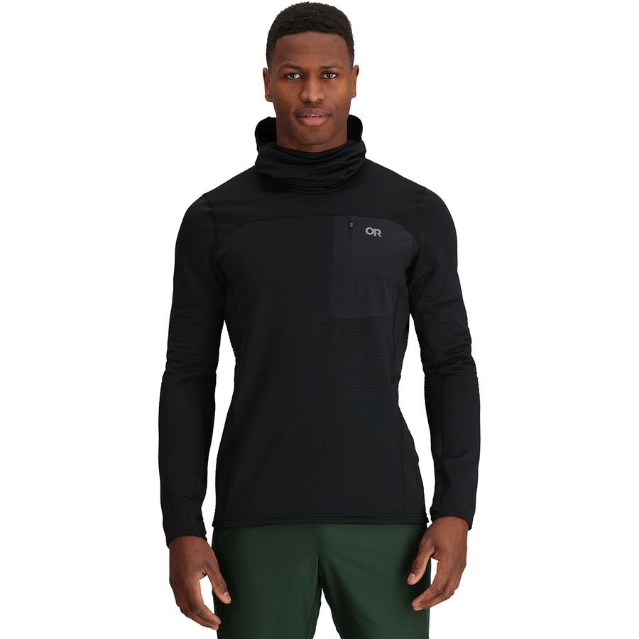 backcountry Outdoor Research Vigor Grid Fleece Pullover Hoodie - Men's Black