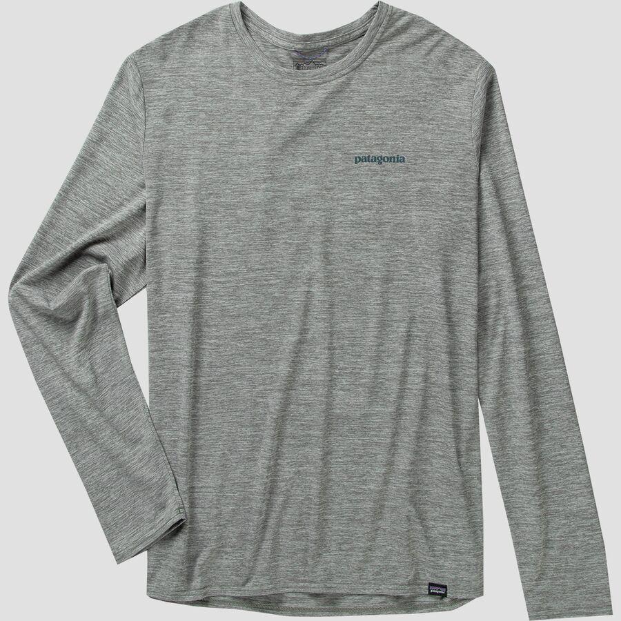 Backcountry Patagonia Cap Cool Daily Graphic Long-Sleeve Shirt - Waters - Men's Boardshort Logo Abalone Blue: Feather Grey