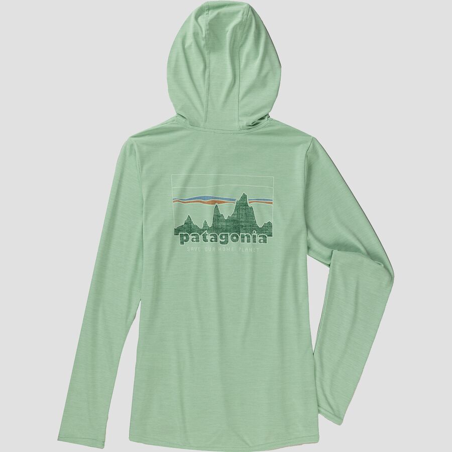 Backcountry Patagonia Capilene Cool Daily Graphic Hoodie - Women's Applied Imagination: Wetland Blue X-Dye