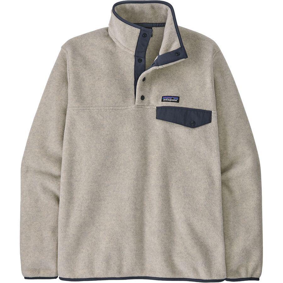 backcountry Patagonia Lightweight Synchilla Snap-T Fleece Pullover - Men's Oatmeal Heather w/Smolder Blue