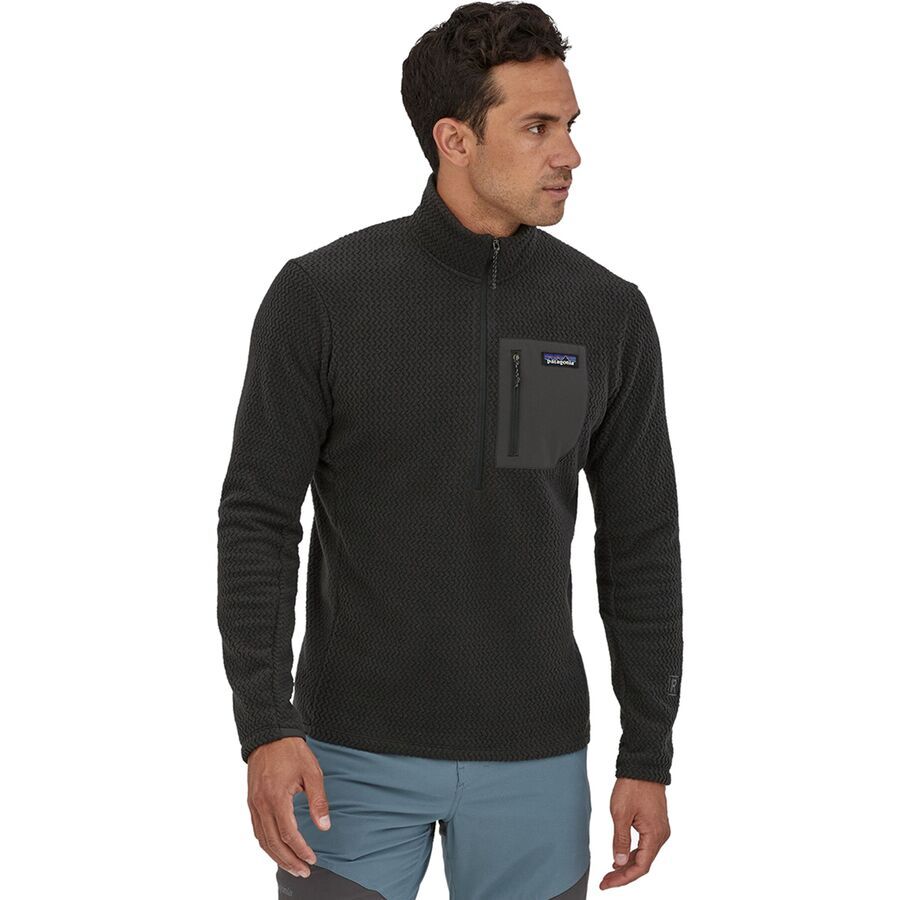 backcountry Patagonia R1 Air Zip-Neck Top - Men's Black