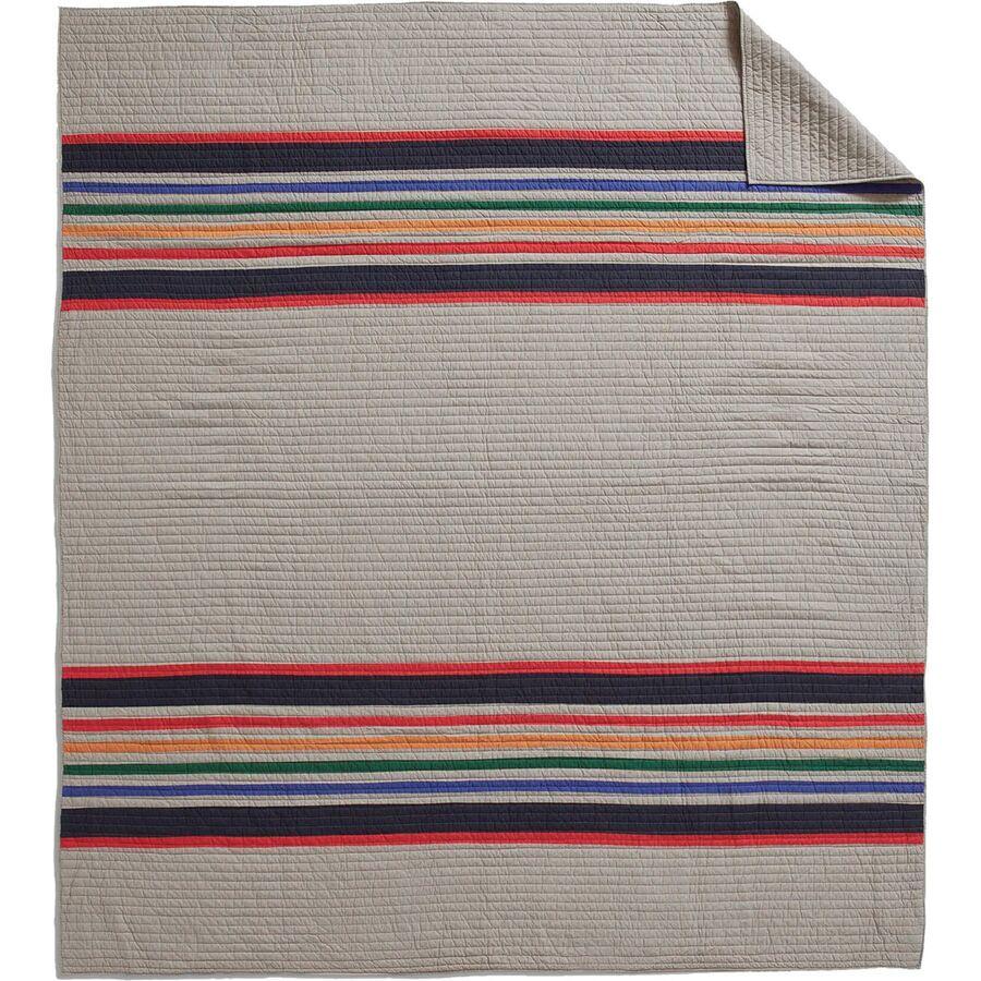 backcountry Pendleton Cotton Queen Quilt + 2 Standard Shams Yellowstone Stripe/Fawn
