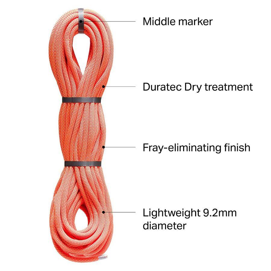 Backcountry Petzl Volta Dry Climbing Rope - 9.2mm Orange