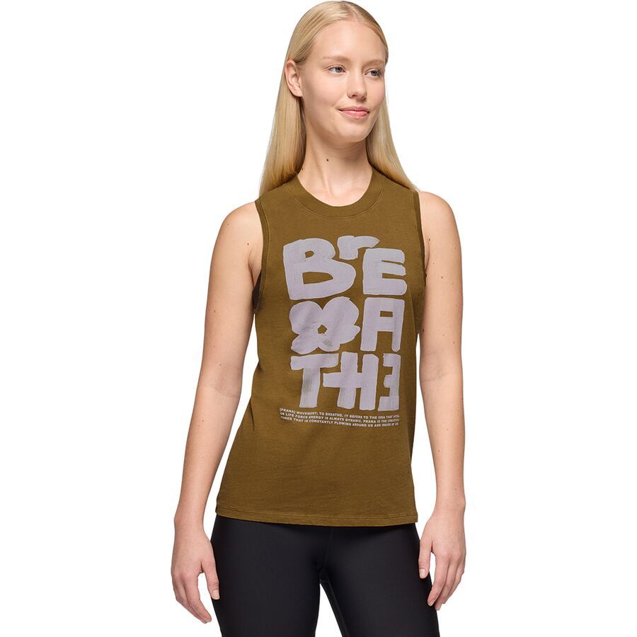 backcountry prAna Everyday Graphic Tank Top - Women's Retro Olive/Luminous Breathe