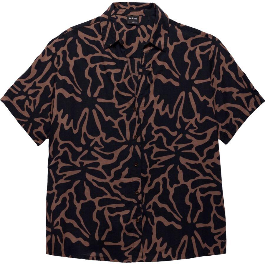 Backcountry PrAna The Bahamas Button-Up Top - Women's Black Boogie Bloom