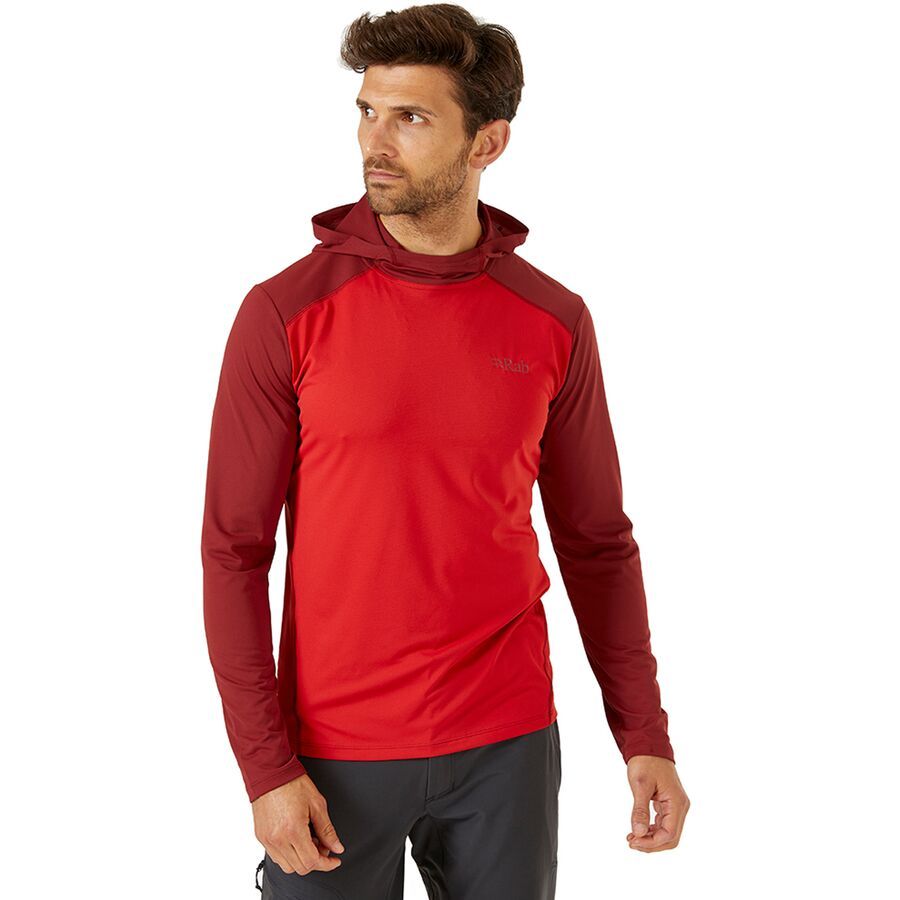 backcountry Rab Force Hooded Shirt - Men's Ascent Red/Oxblood Red
