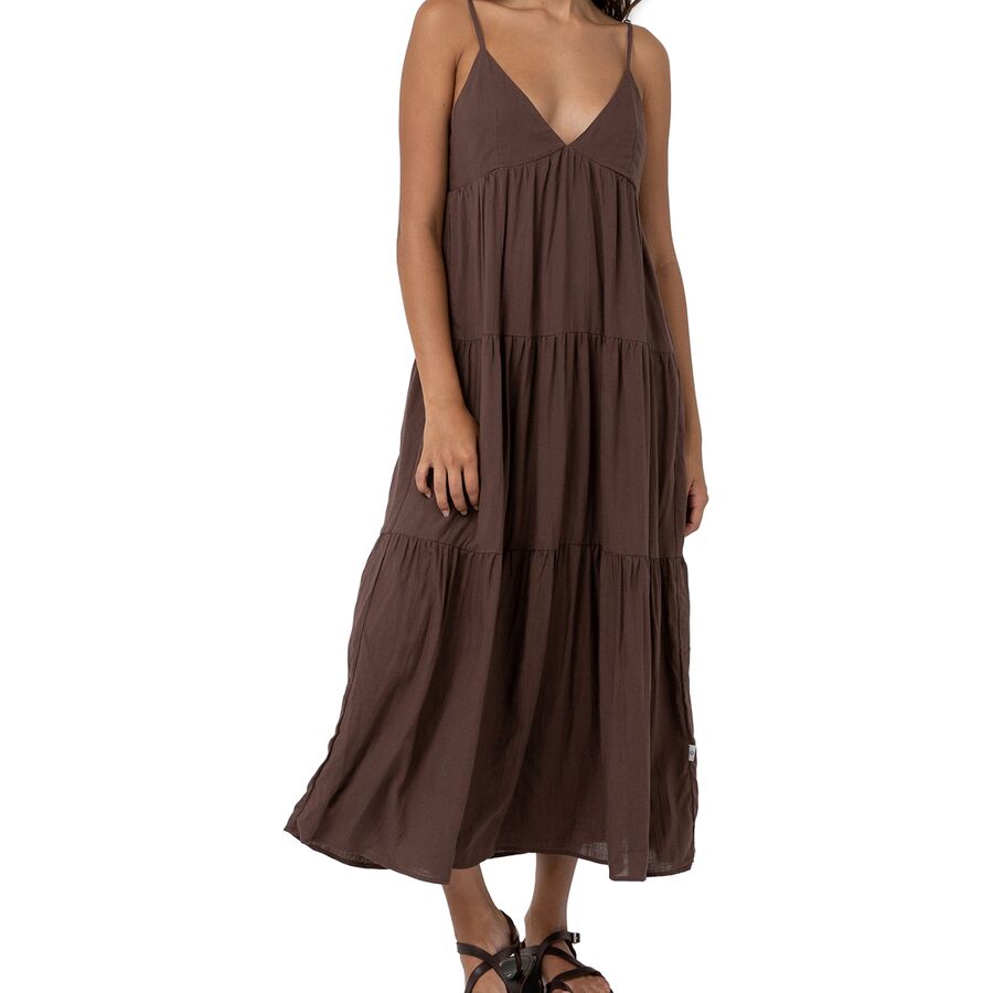 Backcountry Rhythm Classic Tiered Midi Dress - Women's Chocolate