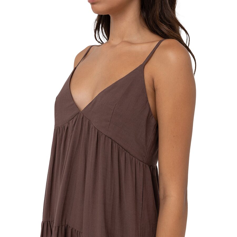 Backcountry Rhythm Classic Tiered Midi Dress - Women's Chocolate