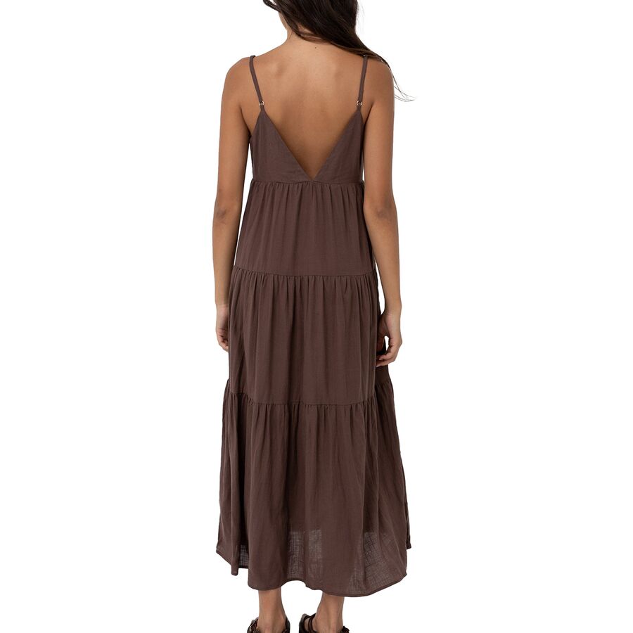Backcountry Rhythm Classic Tiered Midi Dress - Women's Chocolate