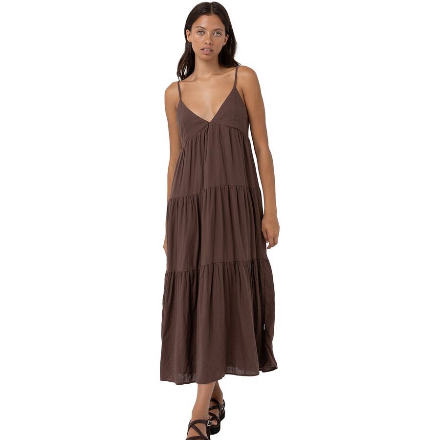 backcountry Rhythm Classic Tiered Midi Dress - Women's Chocolate