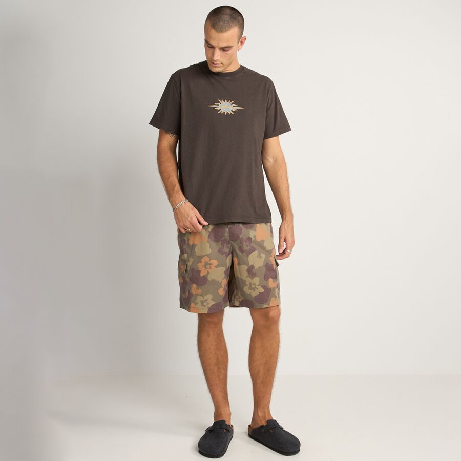 Backcountry Rhythm Flame Printed Vintage Short-Sleeve T-Shirt - Men's Black